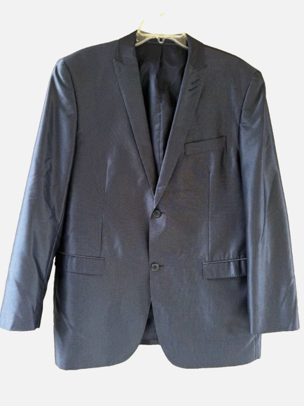 E.J. Samuel Men's Polyester Rayon Gray Blue Jacket Blazer Size 42R